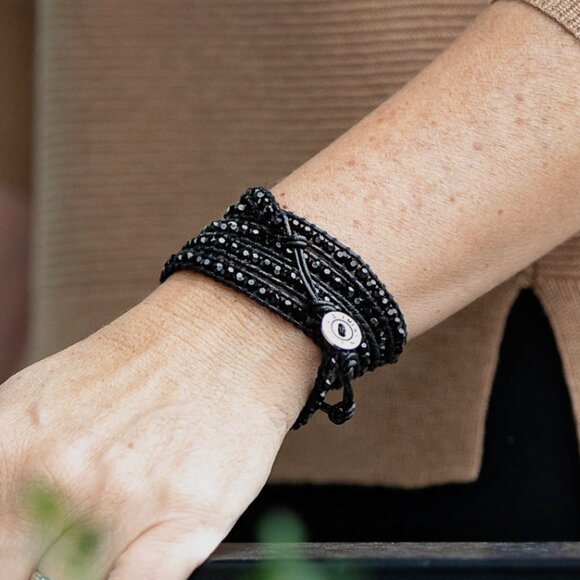 Authentic black Victoria Emerson Wrap Bracelet - Picture 1 of 5